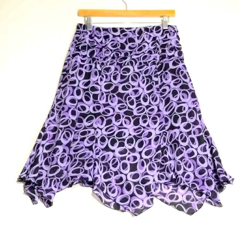 RABBIT RABBIT RABBIT DESIGNS Purple Flared Skirt Womens 10 Lined Zipper